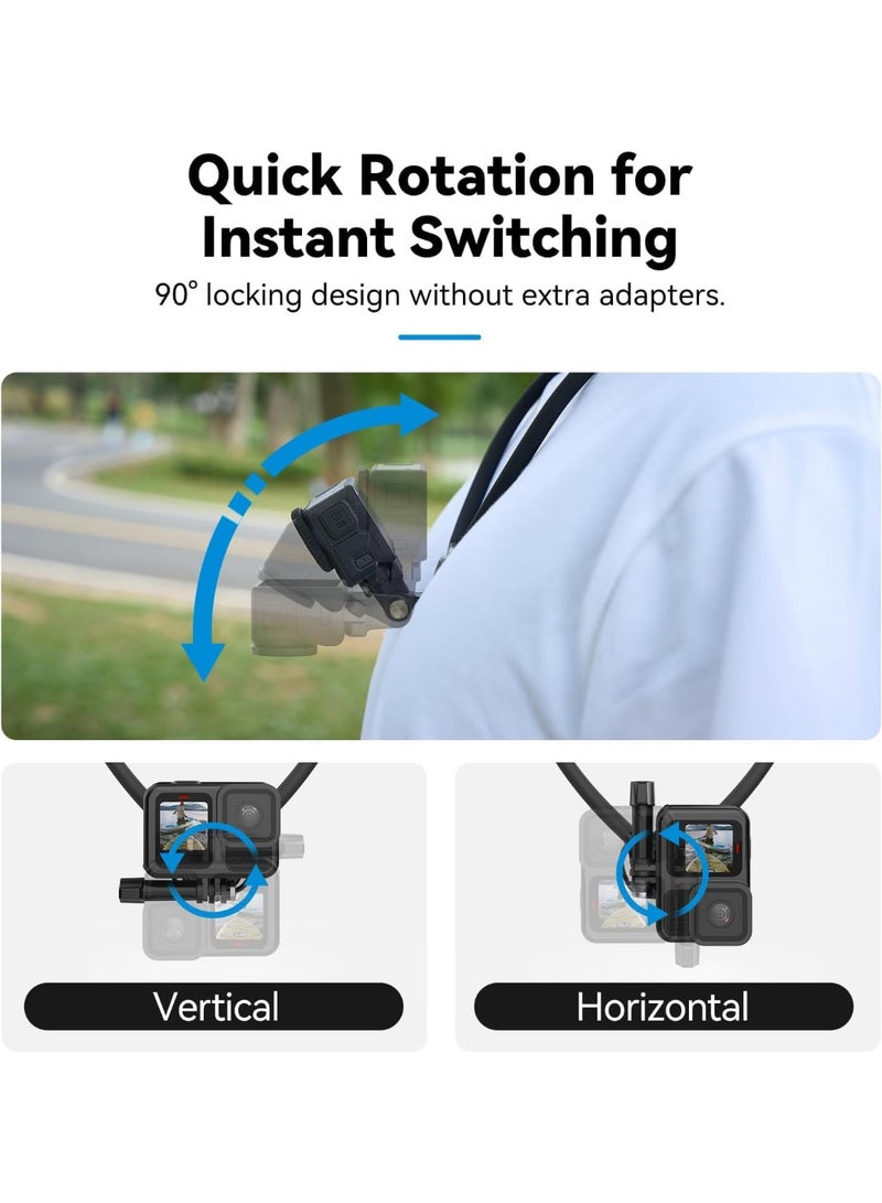 TELESIN 2in1 Magnetic Neck Mount | Neck Mount Kit, Magnetic Phone Holder for iPhone Android, Chest Strap, Hands-Free POV Image for iPhone 16 15 14 13 | Samsung Android Action Cameras - Image 3